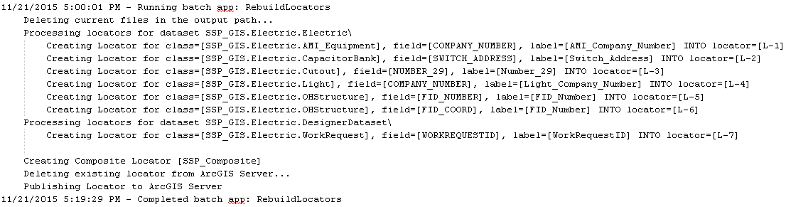 Asset Locator Log