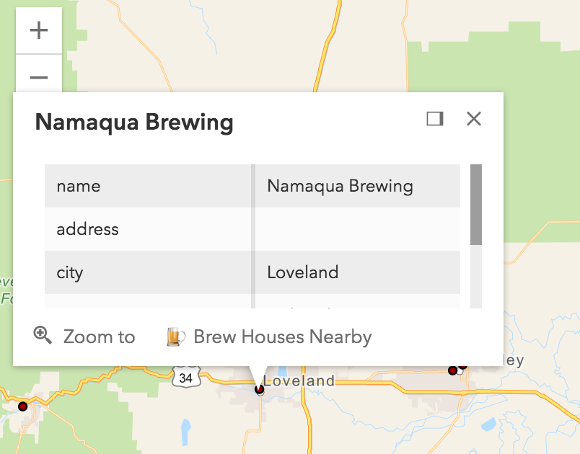 Nearby Breweries Esri JavaScript API
