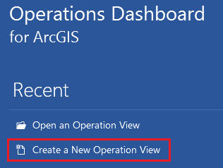 Create New Operational View