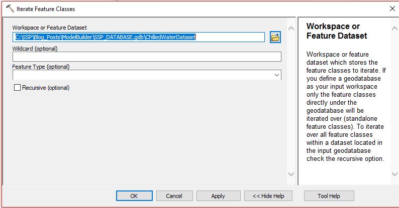 ModelBuilder Figure 6. Iterate Feature Classes GUI