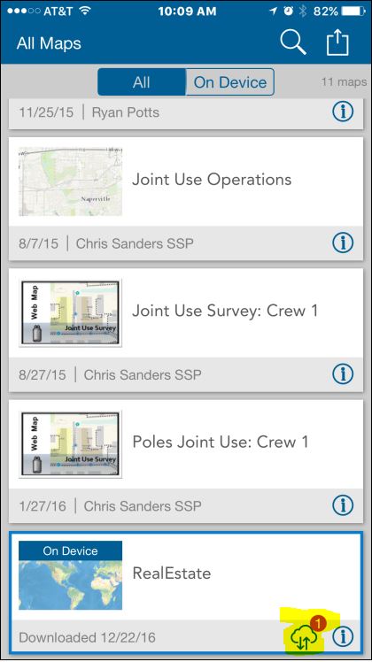 Offline Esri Collector Figure 10. Feature to be Synced
