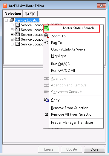 ArcFM Attribute Editor Tree Menu