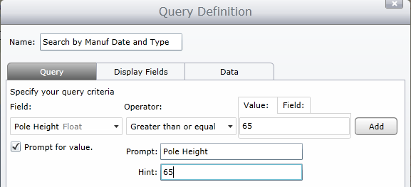 query definition window