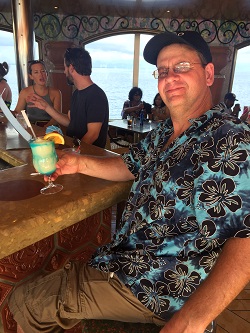 The Author with Umbrella Drink