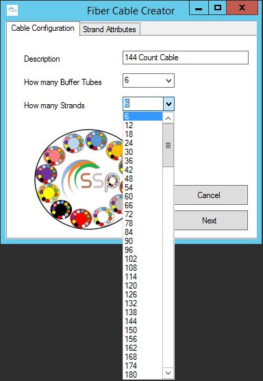 Figure 1. Fiber Cable Creator GUI