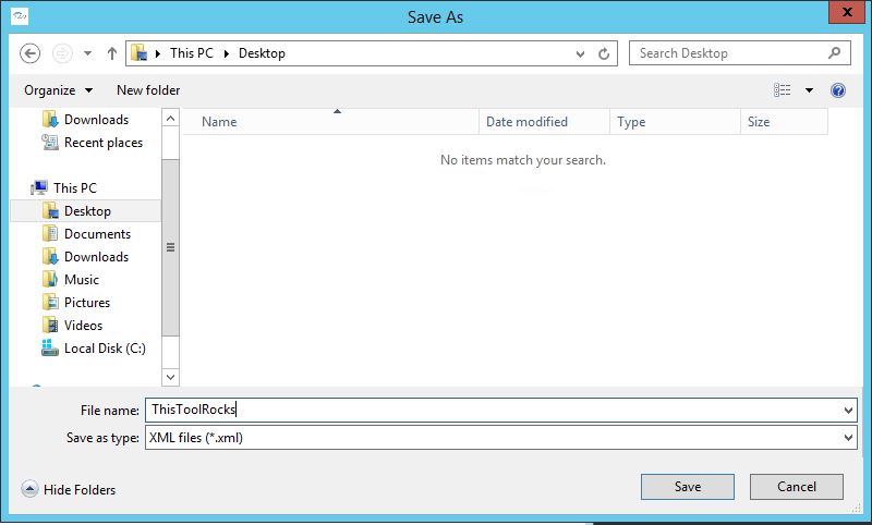 Figure 4. Save As GUI