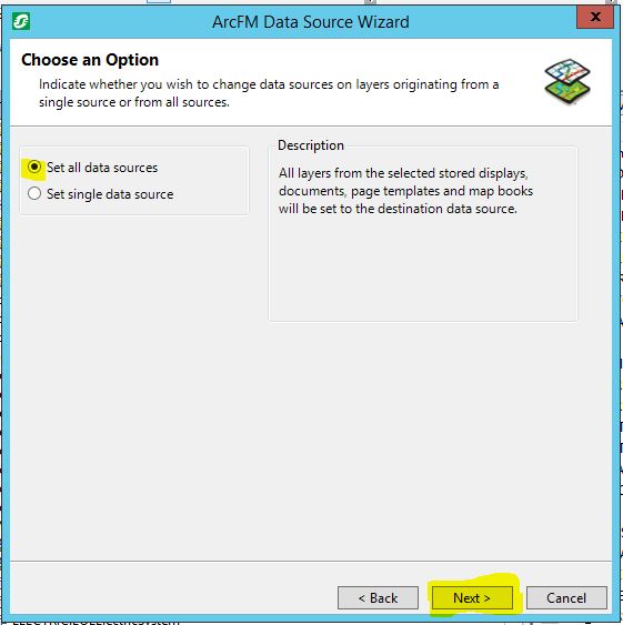 Figure 13. ArcFM Data Source Wizard Choose 2