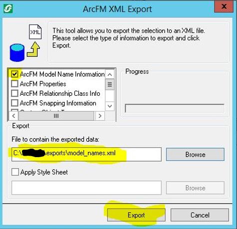 Figure 2. ArcFM XML Export GUI