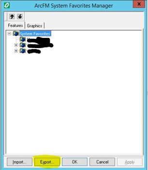 Figure 4. ArcFM Favorites Manager GUI