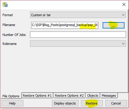 Figure 7. Restoration File Selection - Implementing PostgreSQL for ArcGIS